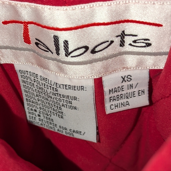 💥 Vtg.Talbots Women's Red Quilted Reversible Jacket - Picture 7 of 7